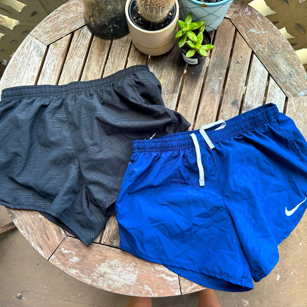 Women’s Nike Running Shorts Set of Two Black and Navy Blue